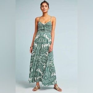 Anthropologie x Moulinette Soeurs Brisbane Green Paisley Maxi Dress - not worn
